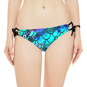Mermaid Blues Loop Tie Side Bikini Bottom