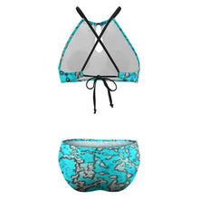 Load image into Gallery viewer, Women’s Full-Coverage Halter Bikini &amp; Low-Rise Bottoms | Reel Mermaid | Barrier Reef