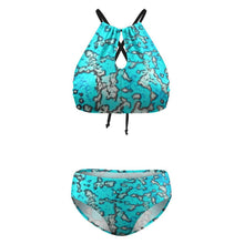 Load image into Gallery viewer, Women’s Full-Coverage Halter Bikini &amp; Low-Rise Bottoms | Reel Mermaid | Barrier Reef