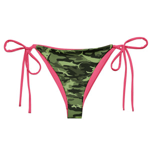 Green Saltwater Camo recycled string bikini bottom