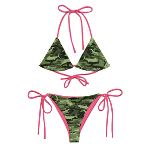 Green Saltwater Camo recycled string bikini