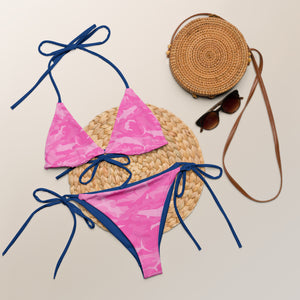 Pink Saltwater Camo recycled string bikini