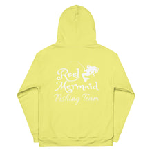 Load image into Gallery viewer, Yellow Reel Mermaid Fishing team Unisex Hoodie