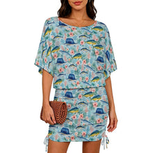 Load image into Gallery viewer, Bluewater Bloom Women’s side tie Short Sleeve Dress