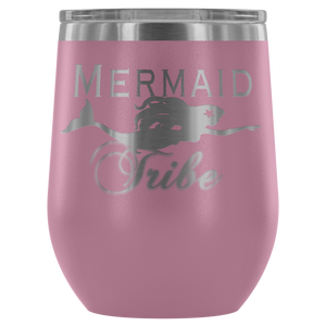 Custom Laser Cut Mermaid Tribe 12oz Wine Tumbler - Island Mermaid Tribe
