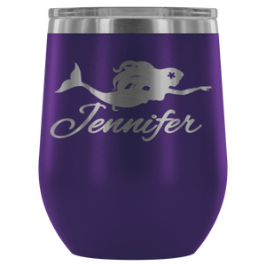 Custom Mermaid Wine Tumbler - Island Mermaid Tribe