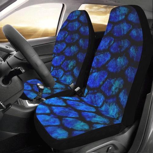 Fishscale_Blue Car Seat Covers (Set of 2) - Island Mermaid Tribe