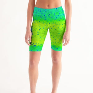 Mahi Print Women's Reel Mermaid Mid-Rise Bike Shorts