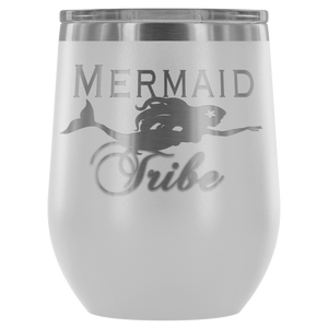 Custom Laser Cut Mermaid Tribe 12oz Wine Tumbler - Island Mermaid Tribe