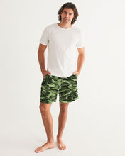 Load image into Gallery viewer, Green Saltwater Camo Men&#39;s Swim Trunk
