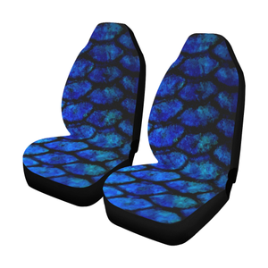 Fishscale_Blue Car Seat Covers (Set of 2) - Island Mermaid Tribe