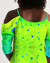 Load image into Gallery viewer, Mahi Print Women&#39;s Open Shoulder A-Line Dress