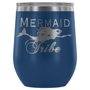 Custom Laser Cut Mermaid Tribe 12oz Wine Tumbler - Island Mermaid Tribe