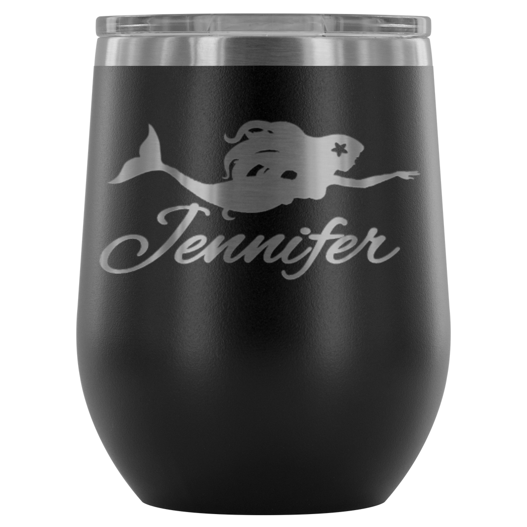 Custom Mermaid Wine Tumbler - Island Mermaid Tribe