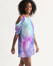 Load image into Gallery viewer, Tie Dye Women&#39;s Open Shoulder A-Line Dress