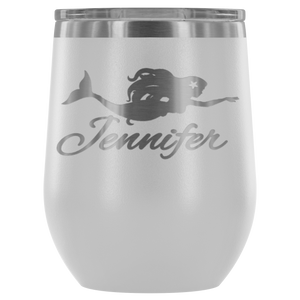 Custom Mermaid Wine Tumbler - Island Mermaid Tribe