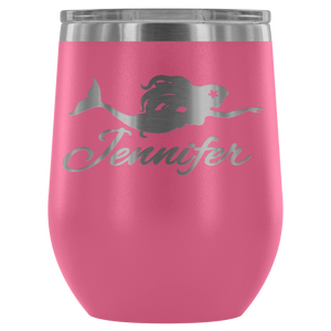 Custom Mermaid Wine Tumbler - Island Mermaid Tribe