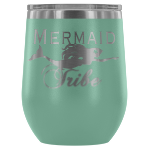 Custom Laser Cut Mermaid Tribe 12oz Wine Tumbler - Island Mermaid Tribe