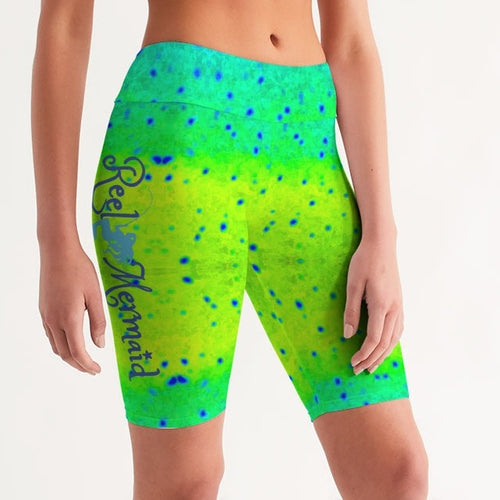 Mahi Print Women's Reel Mermaid Mid-Rise Bike Shorts