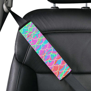 Pink Mermaid Scale Car Seat Belt Cover 7''x12.6'' - Island Mermaid Tribe