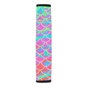 Pink Mermaid Scale Car Seat Belt Cover 7''x12.6'' - Island Mermaid Tribe