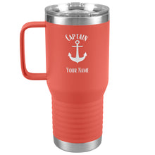 Load image into Gallery viewer, Boat Gifts, Nautical Gifts, Boat Tumbler, Personalized, Boating Gifts, Boat Cup, Boating Tumbler with handle, Boat Accessories, Captain, Boat Owner Gift