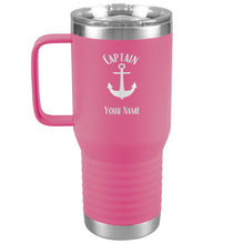Load image into Gallery viewer, Boat Gifts, Nautical Gifts, Boat Tumbler, Personalized, Boating Gifts, Boat Cup, Boating Tumbler with handle, Boat Accessories, Captain, Boat Owner Gift