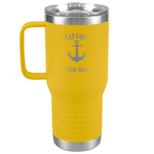 Load image into Gallery viewer, Boat Gifts, Nautical Gifts, Boat Tumbler, Personalized, Boating Gifts, Boat Cup, Boating Tumbler with handle, Boat Accessories, Captain, Boat Owner Gift