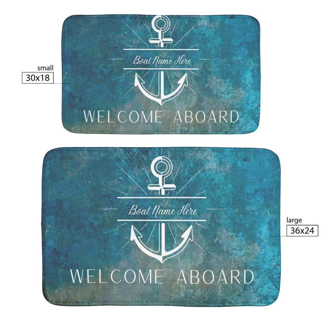 Custom Boat Name Rug |Personalized Boat Mat