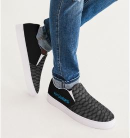Gray Fish Scale Fin Stalkers Men's Slip-On Canvas Shoe