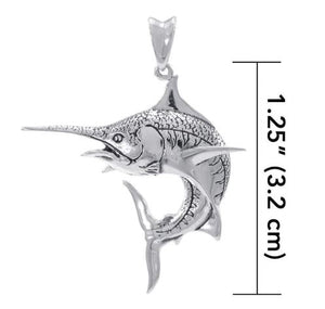 Marlin Sterling Silver Pendant | Gift for lady angler| Gift for her