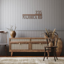 Load image into Gallery viewer, Mid Century Metal House Number Sign - Address Number Sign - Modern Address Sign -Retro Style House Number - Art Deco Address Number Sign