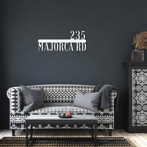 Mid Century Metal House Number Sign - Address Number Sign - Modern Address Sign -Retro Style House Number - Art Deco Address Number Sign