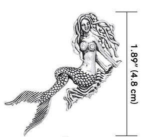 Moveable Mermaid with Gemstones Sterling Silver Pendant | Gift for Mermaid | Gift for her