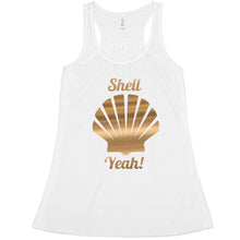 Load image into Gallery viewer, Shell Yeah Gold Metallic Tank Top