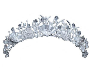 Mermaid Tiara with Sea Shells, Pearls and Crystals