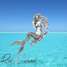 Load image into Gallery viewer, Moveable Mermaid with Gemstones Sterling Silver Pendant | Gift for Mermaid | Gift for her