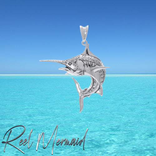 Marlin Sterling Silver Pendant | Gift for lady angler| Gift for her