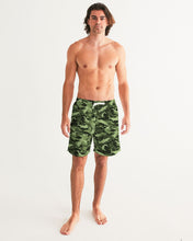 Load image into Gallery viewer, Green Saltwater Camo Men&#39;s Swim Trunk