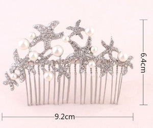Starfish and Pearls hair comb
