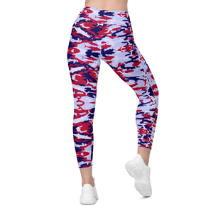 Patriotic Saltwater Camo High-waisted Leggings with pockets