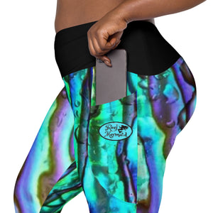 Abalone High-Waisted Leggings with pockets in XS to Plus Size 6XL