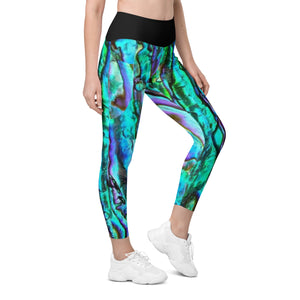 Abalone High-Waisted Leggings with pockets in XS to Plus Size 6XL