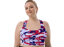 Load image into Gallery viewer, Patriotic Saltwater Camo Compression sports bra