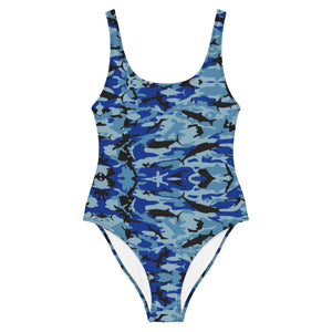 Blue Saltwater Camo One-Piece Swimsuit