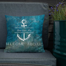 Load image into Gallery viewer, Personalized Nautical Anchor Premium Pillow