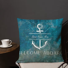 Load image into Gallery viewer, Personalized Nautical Anchor Premium Pillow