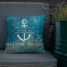 Load image into Gallery viewer, Personalized Nautical Anchor Premium Pillow