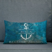 Load image into Gallery viewer, Personalized Nautical Anchor Premium Pillow