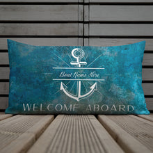 Load image into Gallery viewer, Personalized Nautical Anchor Premium Pillow